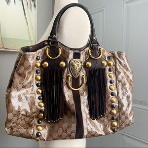 Authentic Gucci Babouska Crystal GG Tote Handbag